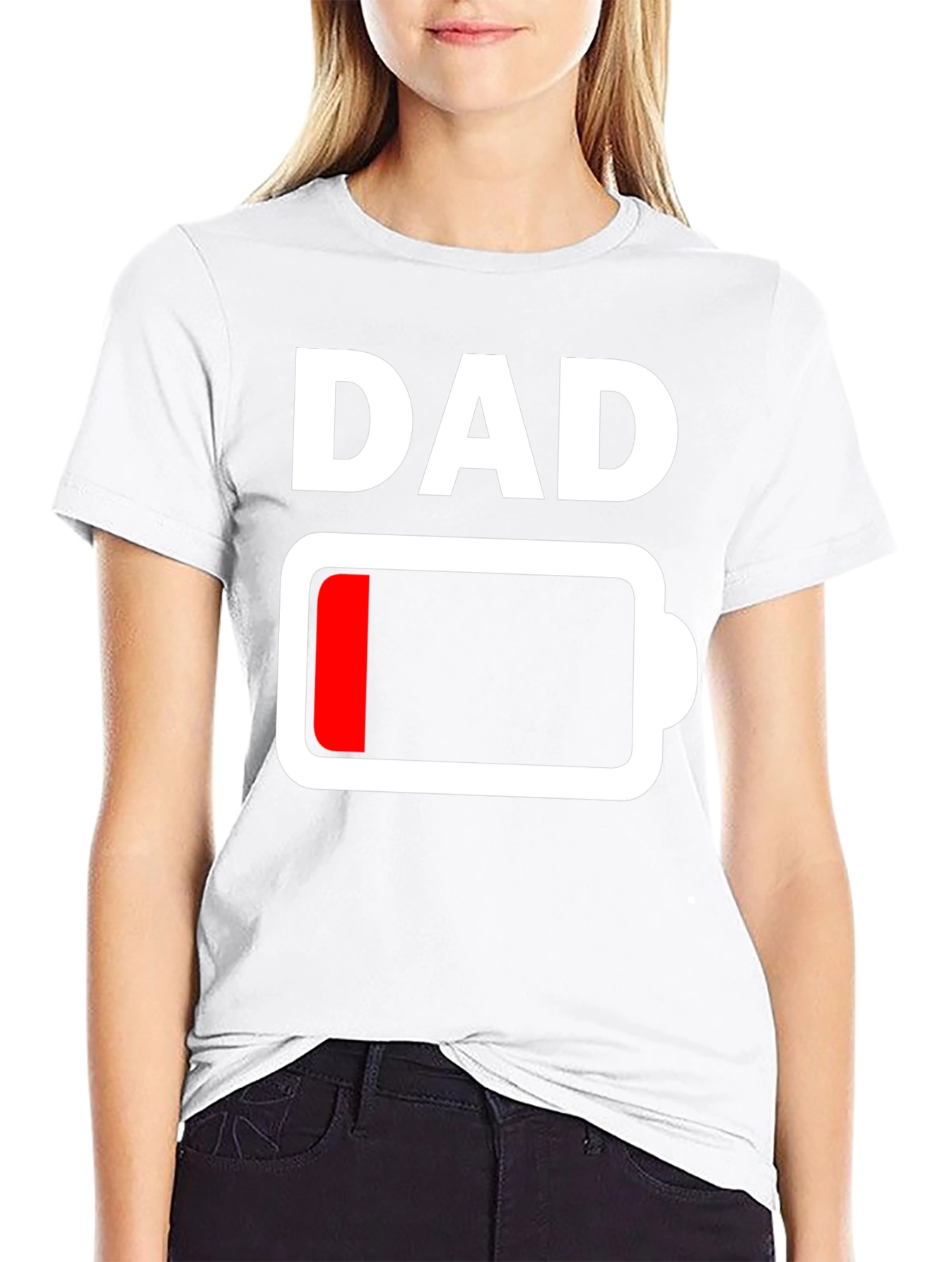 Dad Low Battery T-Shirt - Funny Fathers Day Gift