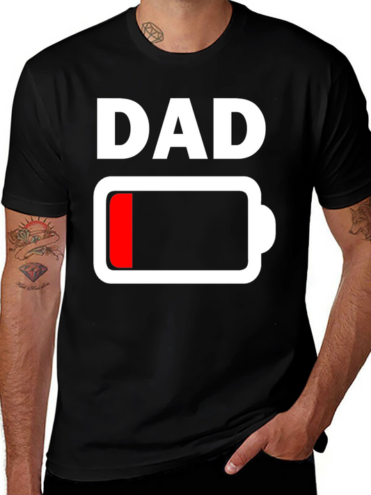 Dad Low Battery T-Shirt - Funny Fathers Day Gift