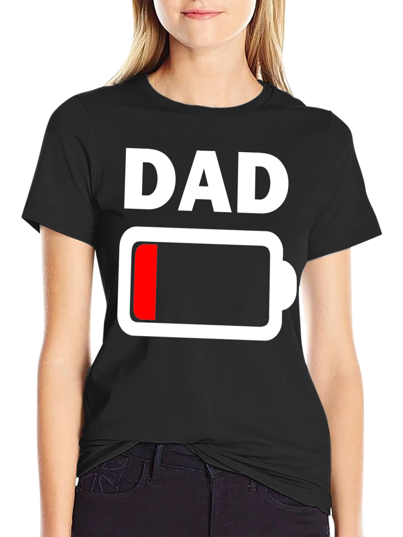 Dad Low Battery T-Shirt - Funny Fathers Day Gift