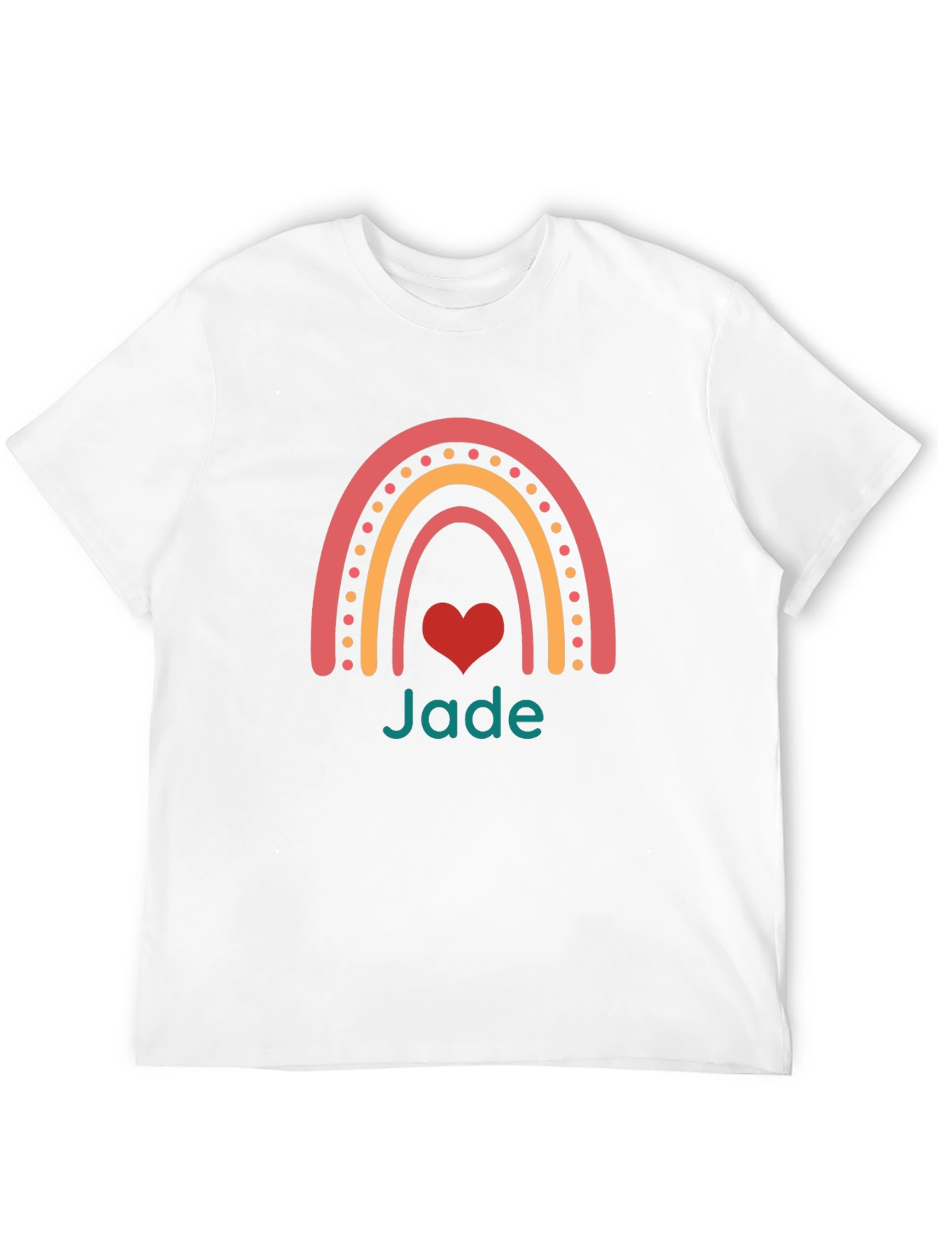 Rainbow Jade Heart Black T-Shirt