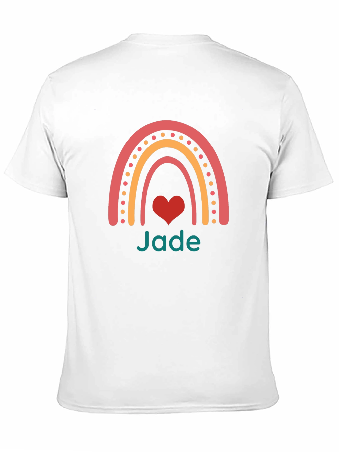 Rainbow Jade Heart Black T-Shirt