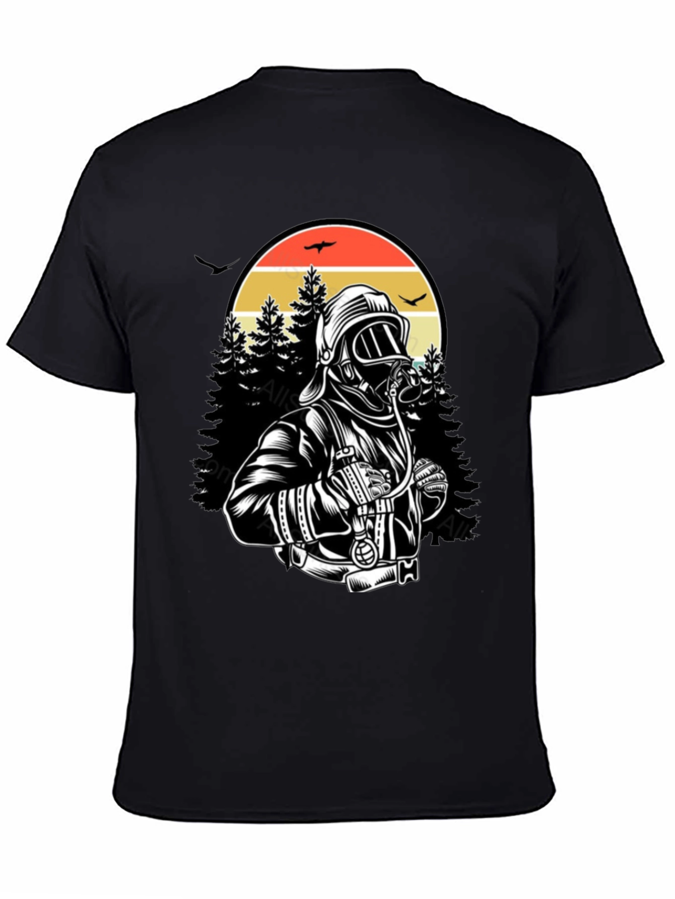 Firefighter Graphic T-Shirt - Forest Rescue Design
