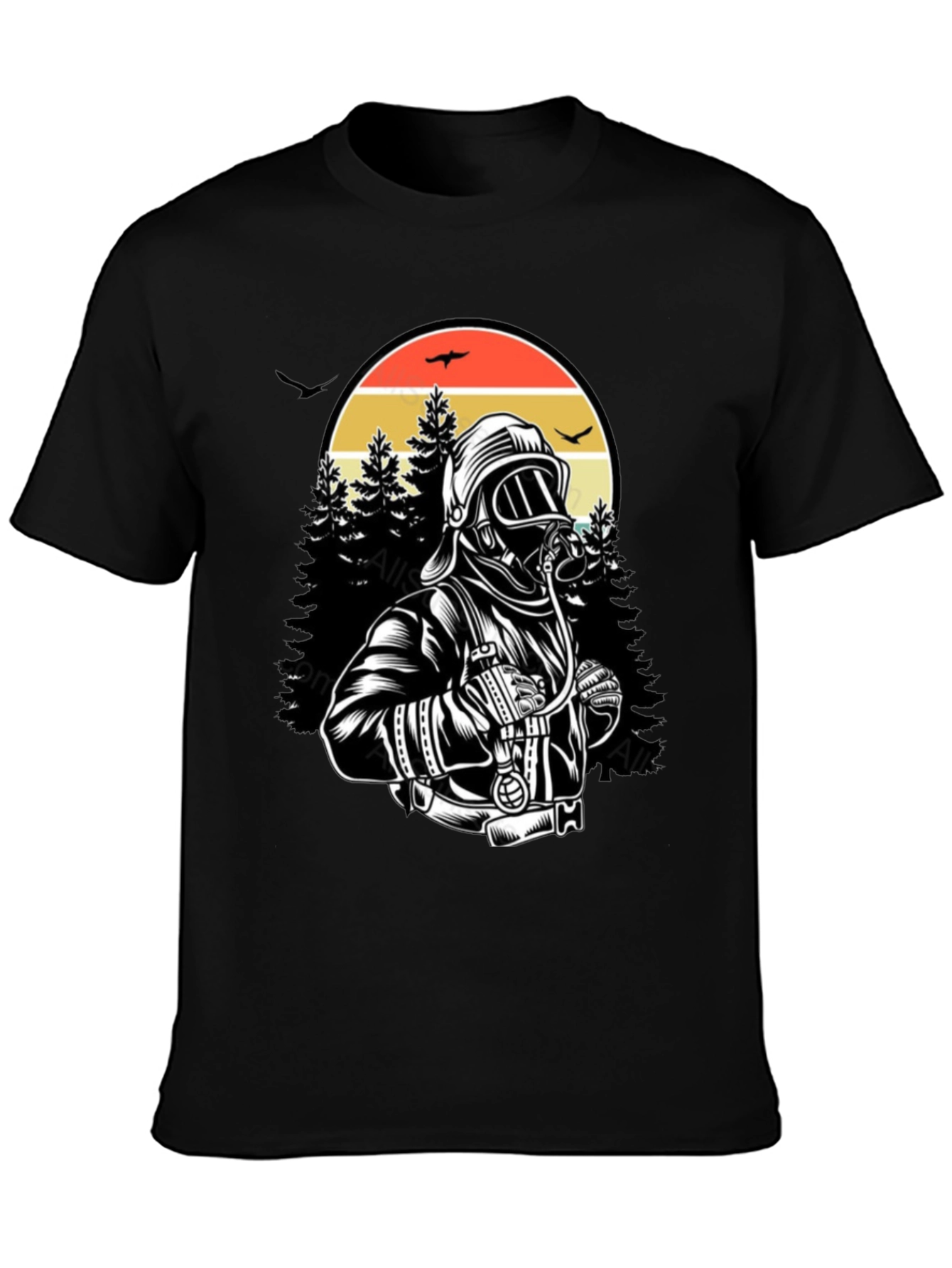 Firefighter Graphic T-Shirt - Forest Rescue Design