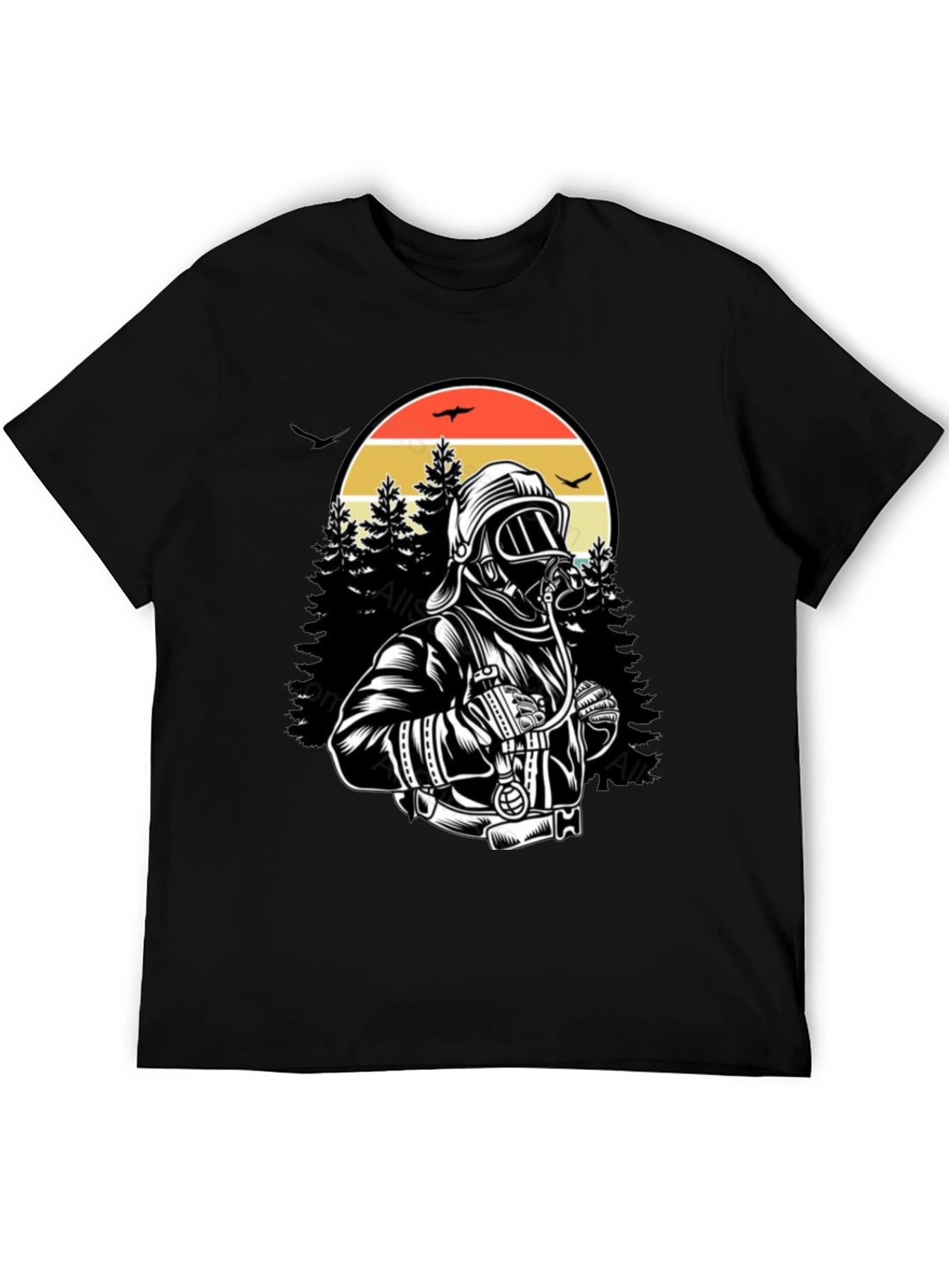 Firefighter Graphic T-Shirt - Forest Rescue Design