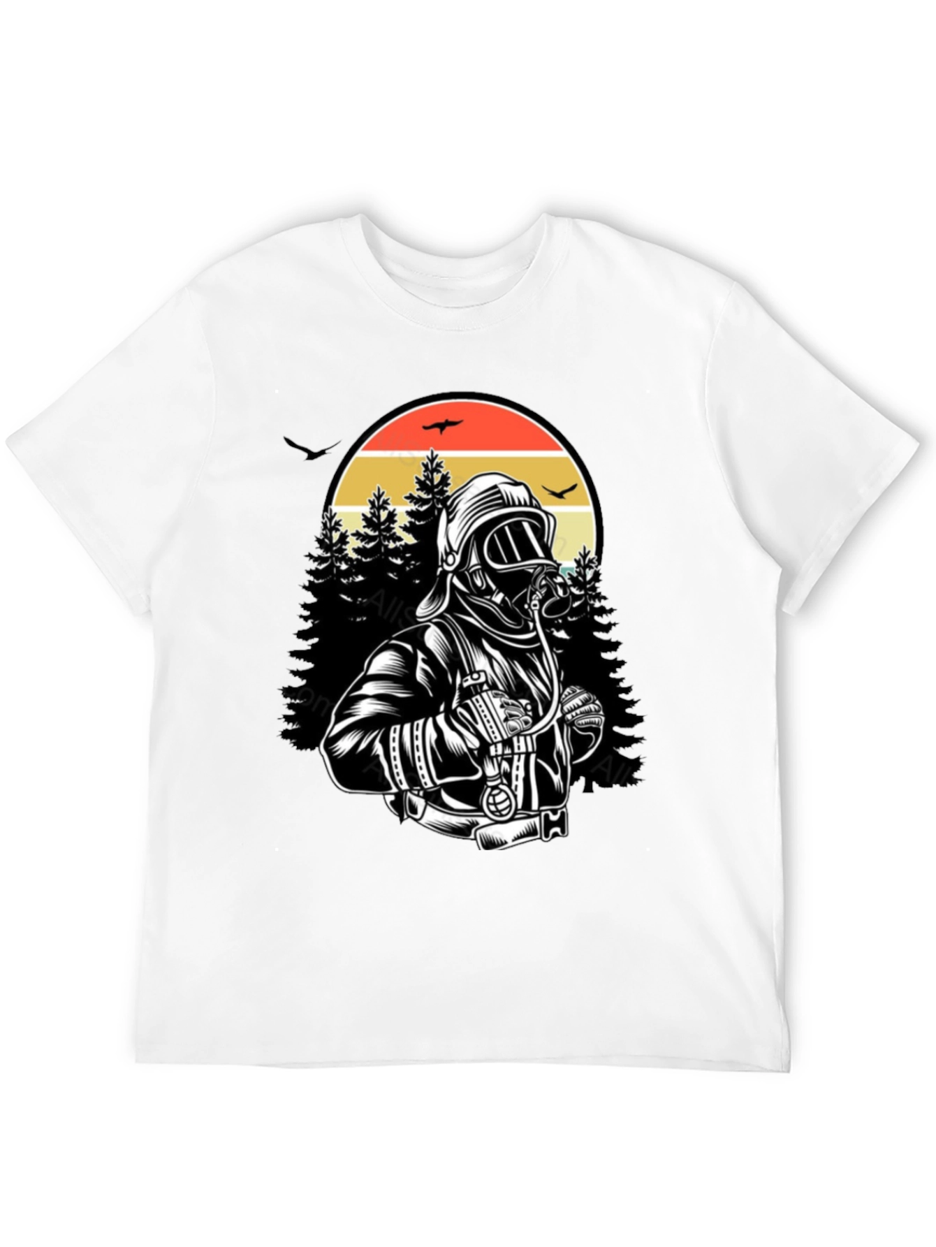 Firefighter Graphic T-Shirt - Forest Rescue Design