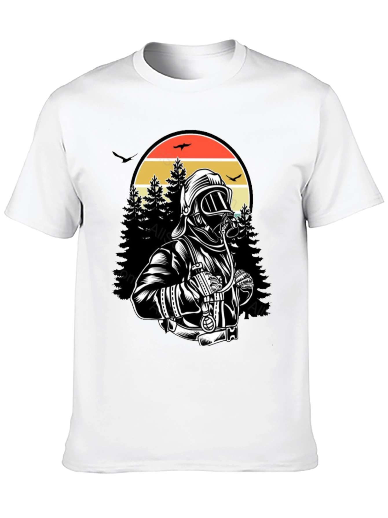 Firefighter Graphic T-Shirt - Forest Rescue Design