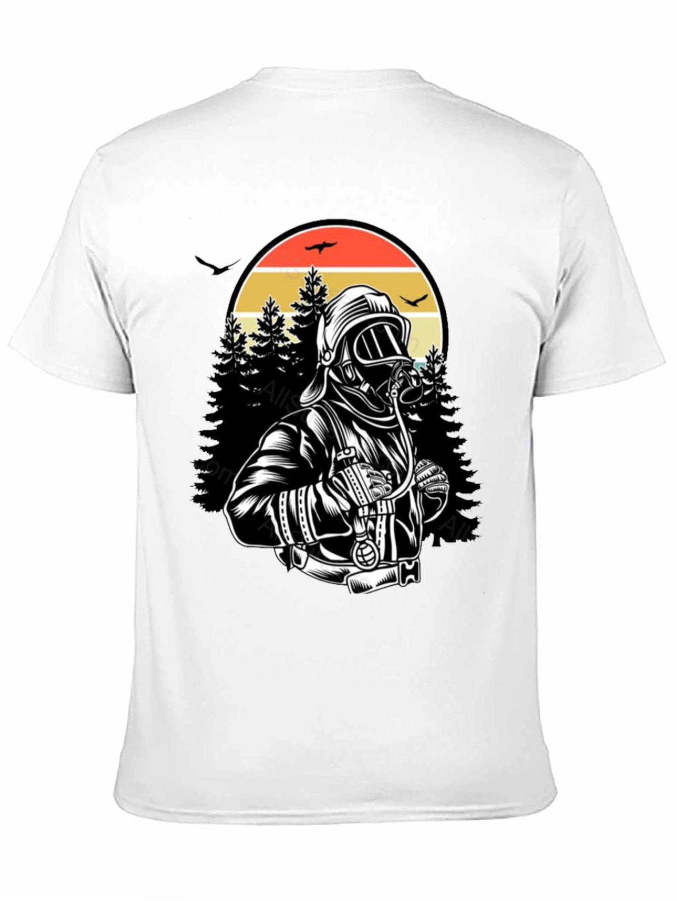 Firefighter Graphic T-Shirt - Forest Rescue Design