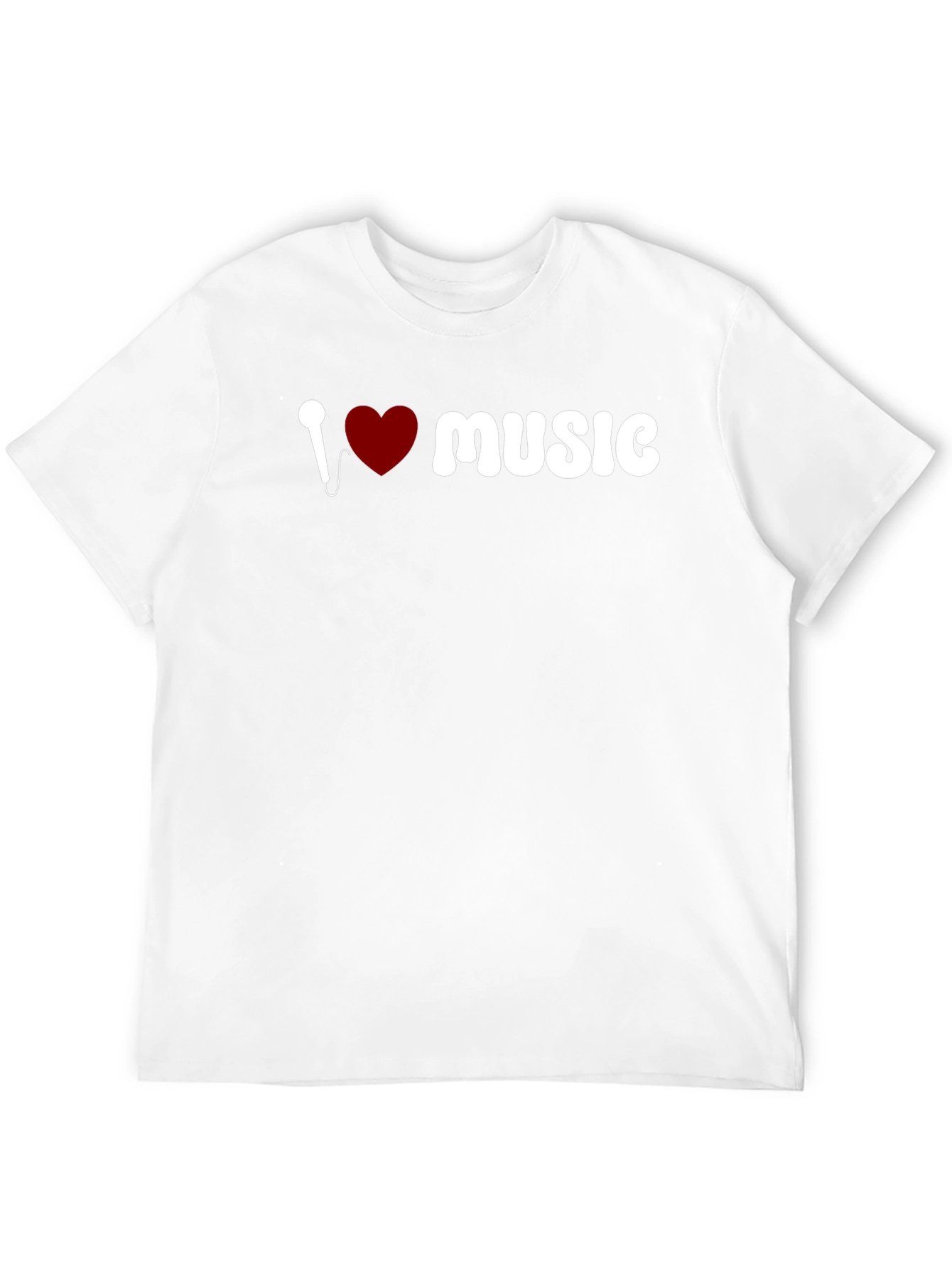 I Love Music Graphic Black T-Shirt