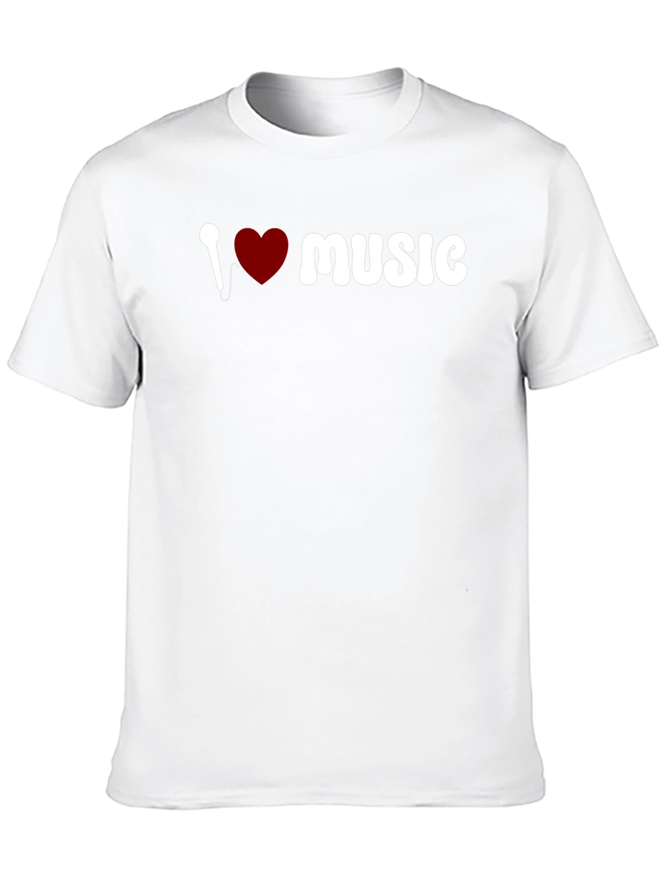 I Love Music Graphic Black T-Shirt