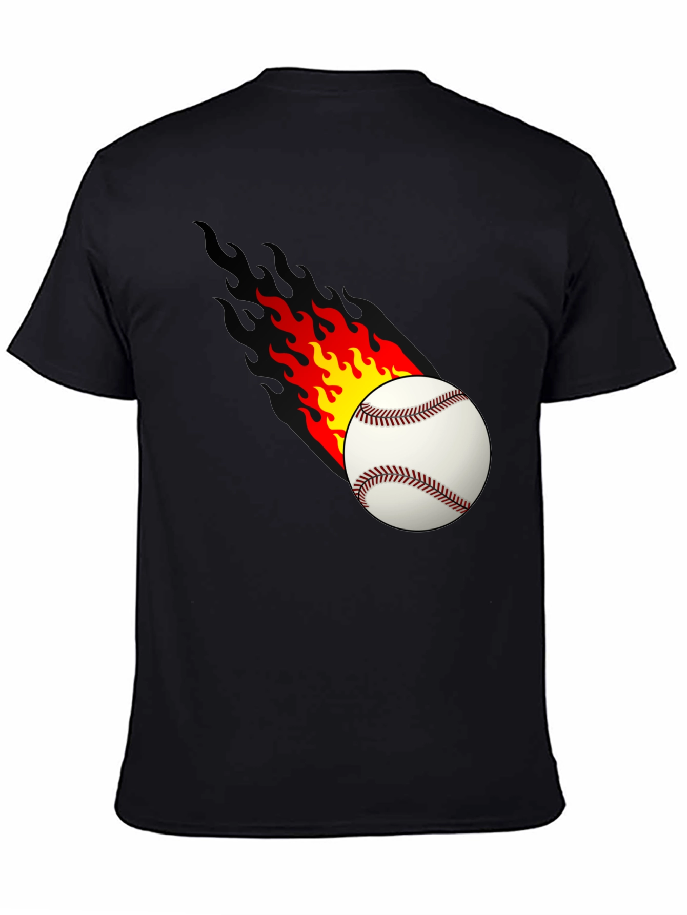 Flaming Baseball Graphic Tee - Cool Casual Shirt