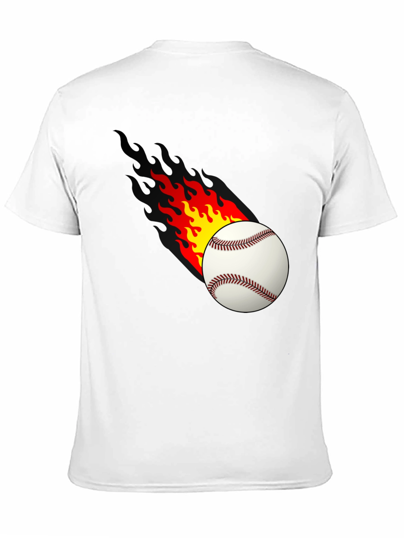 Flaming Baseball Graphic Tee - Cool Casual Shirt