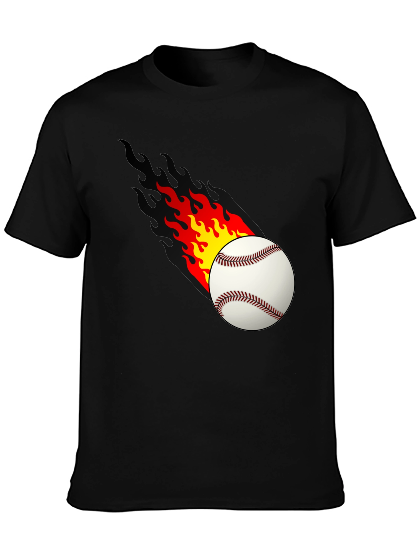 Flaming Baseball Graphic Tee - Cool Casual Shirt