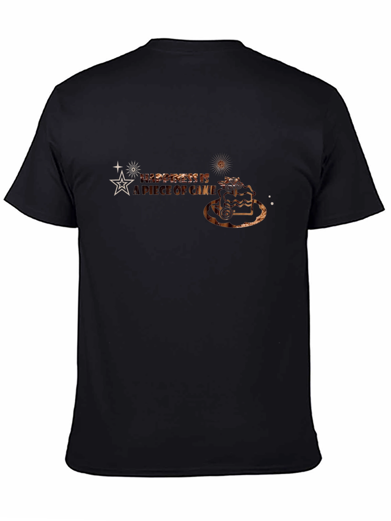 Happiness is a Piece of Cake Black T-Shirt