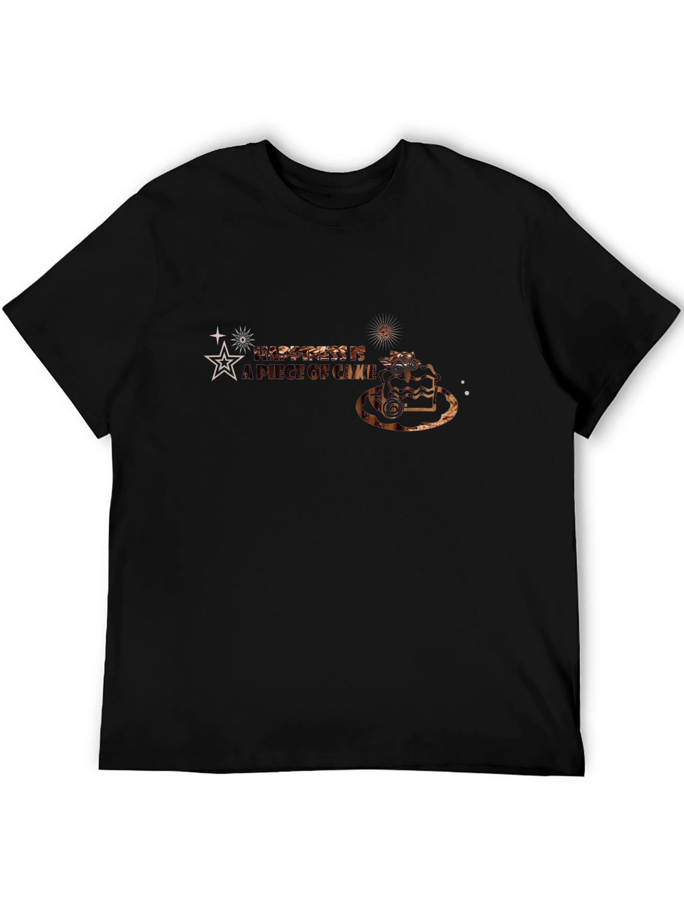 Happiness is a Piece of Cake Black T-Shirt