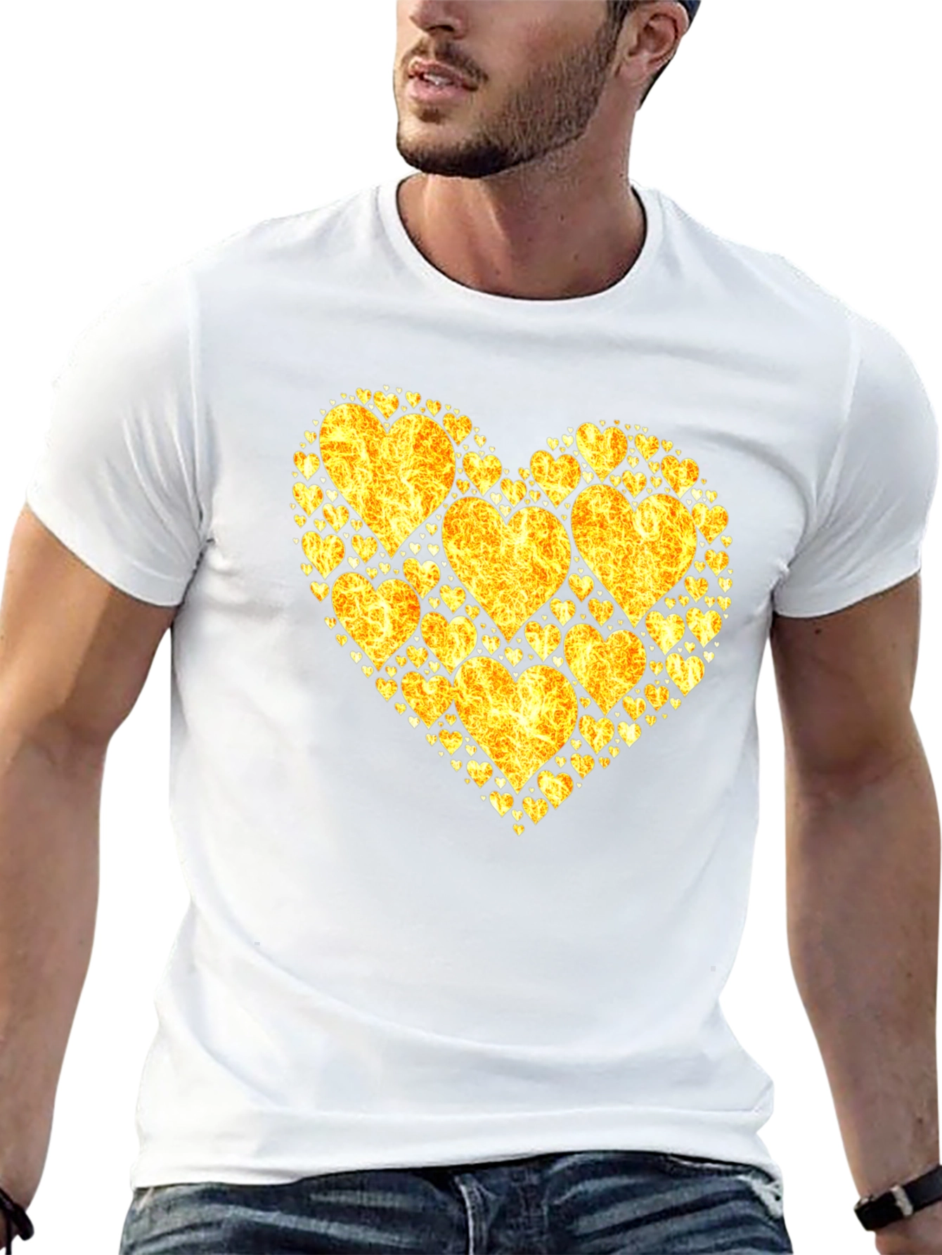 Heart of Gold Graphic Tee - Black Cotton Shirt