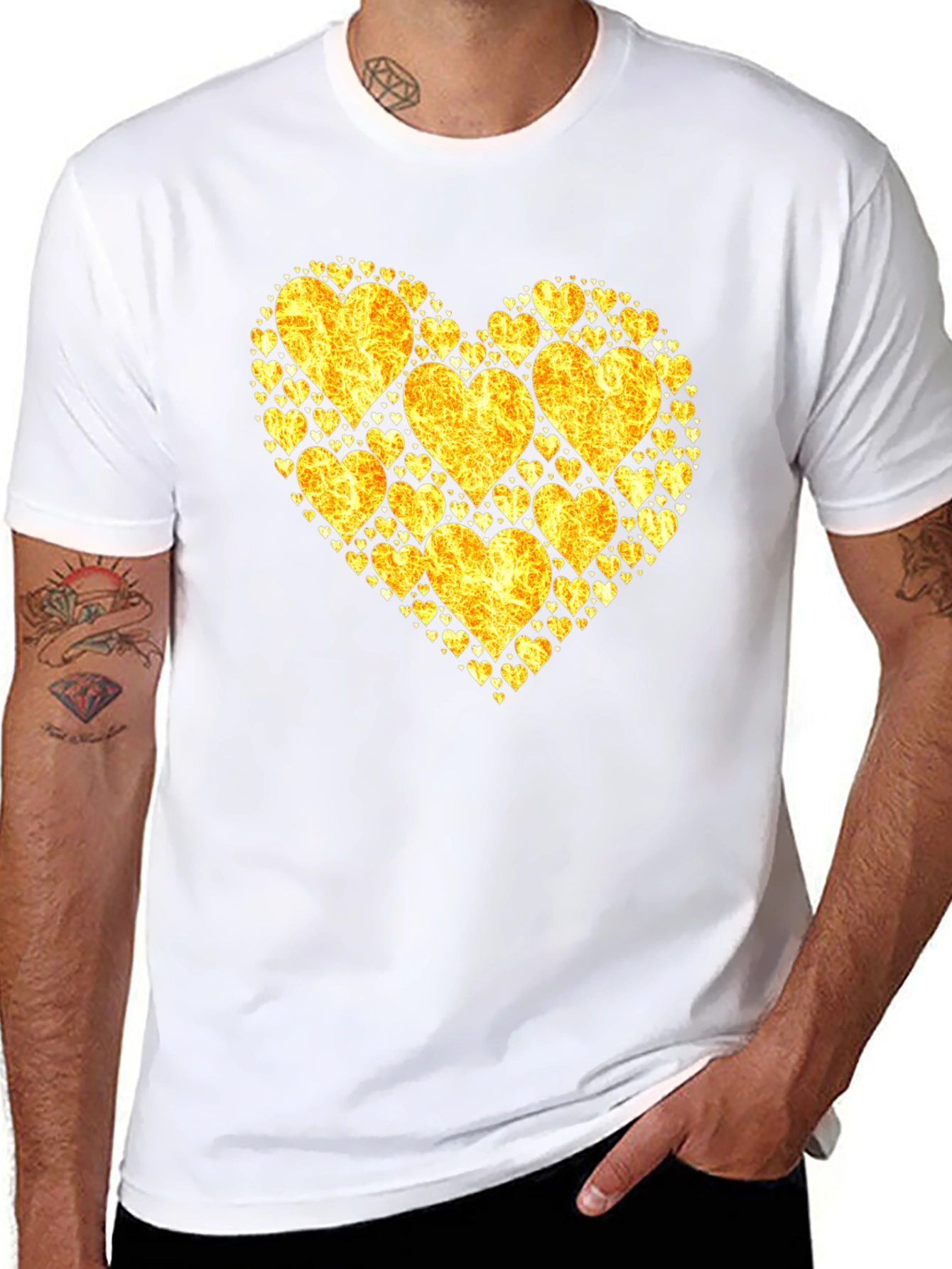 Heart of Gold Graphic Tee - Black Cotton Shirt