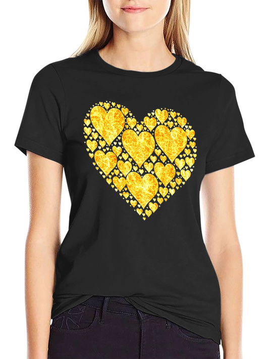 Heart of Gold Graphic Tee - Black Cotton Shirt
