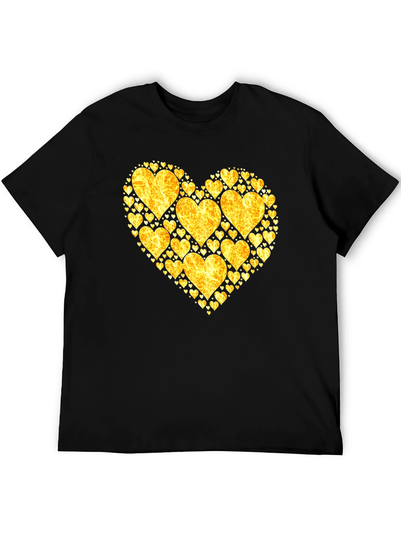 Heart of Gold Graphic Tee - Black Cotton Shirt