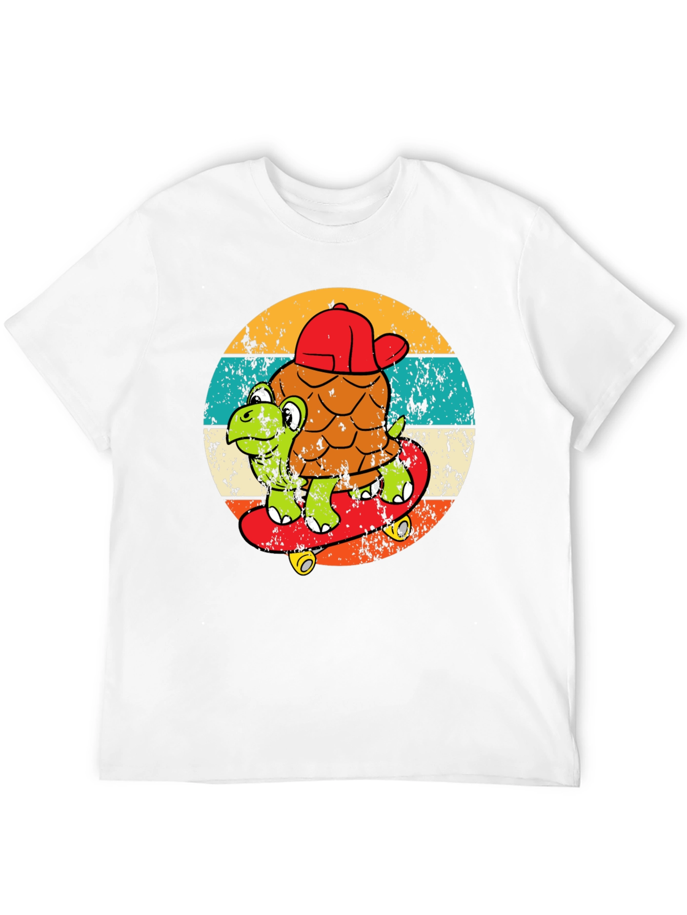 Turtle Skateboarder Graphic Tee - Cool Retro Design