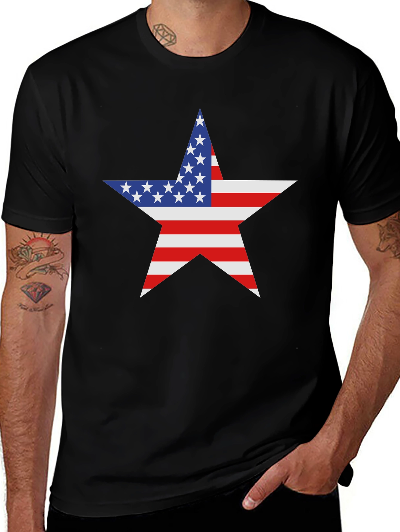 Patriotic American Flag Star T-Shirt