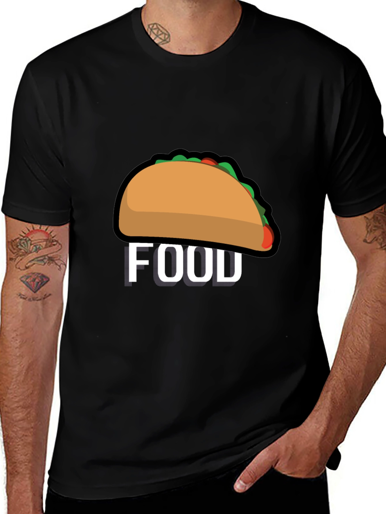 Taco Food Graphic Tee - Black