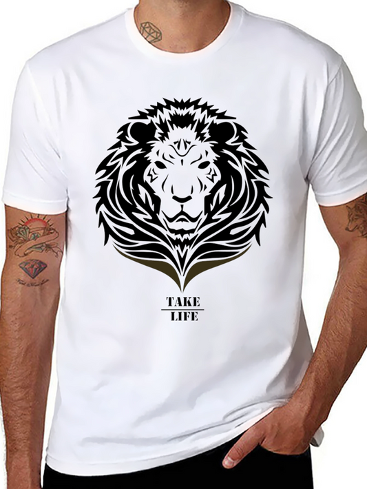 Lion Graphic Tee - Take Life Black T-Shirt
