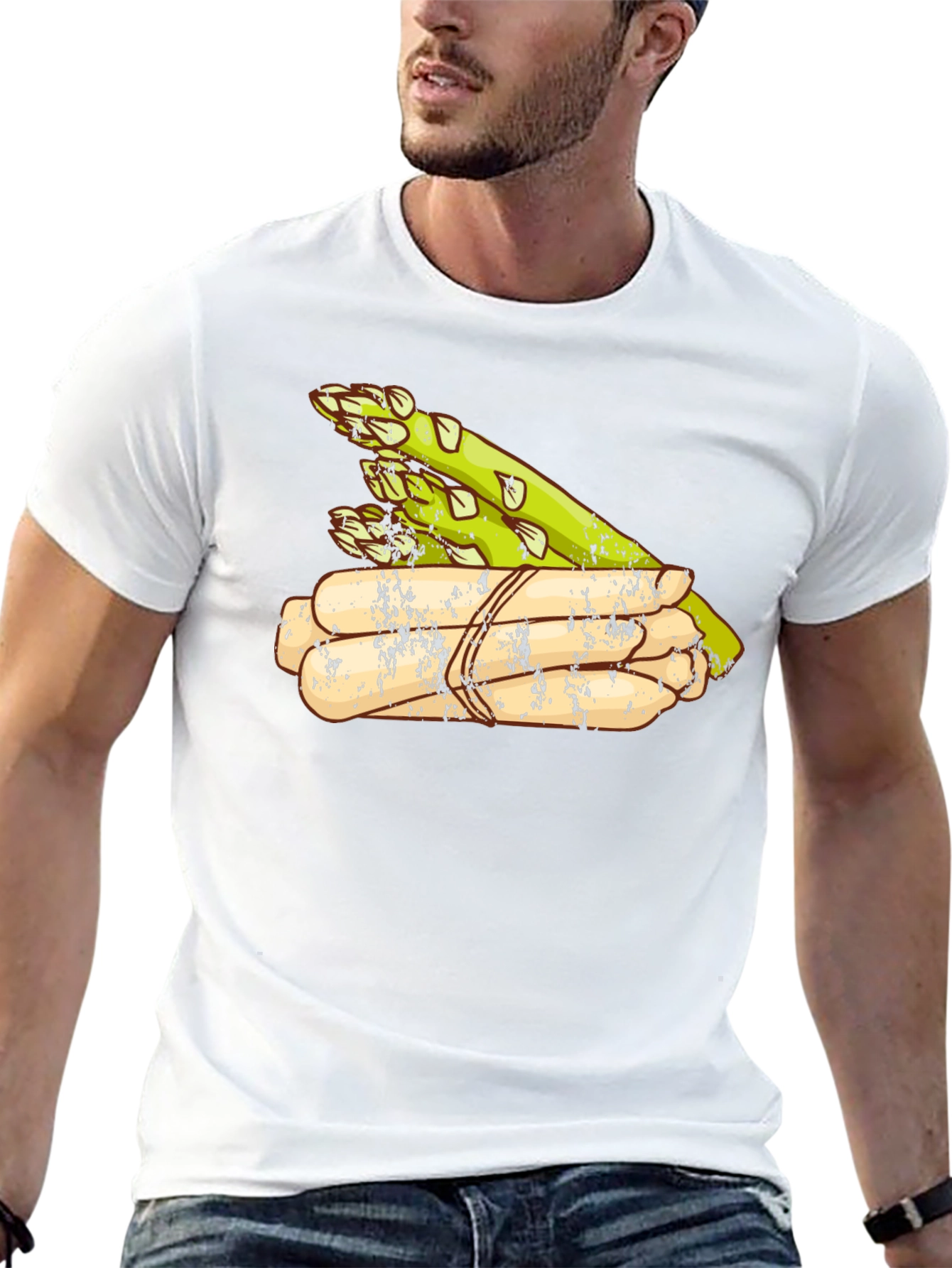 Asparagus Graphic Tee - Fresh Vegetable Design