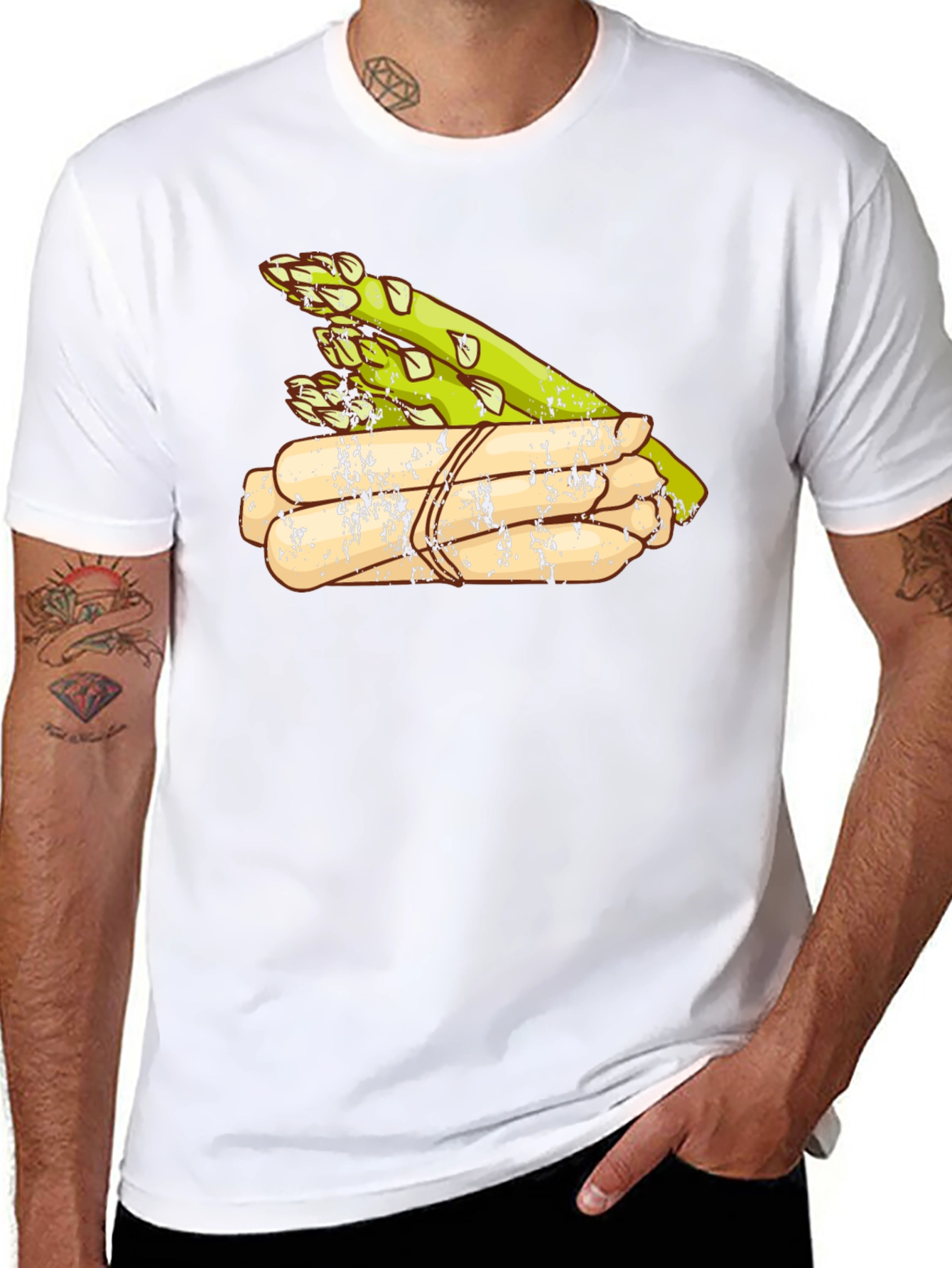 Asparagus Graphic Tee - Fresh Vegetable Design