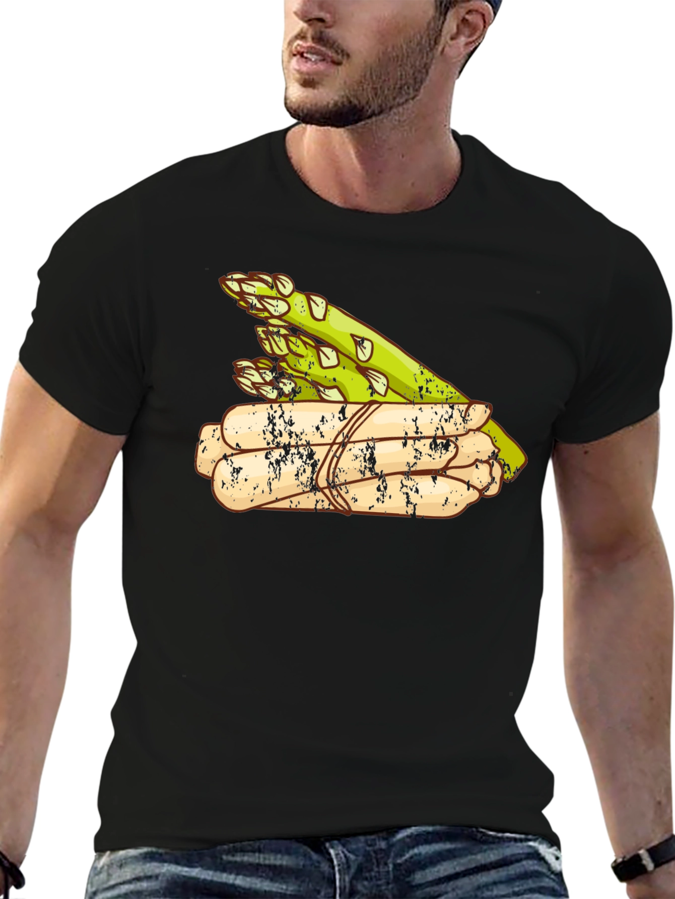 Asparagus Graphic Tee - Fresh Vegetable Design
