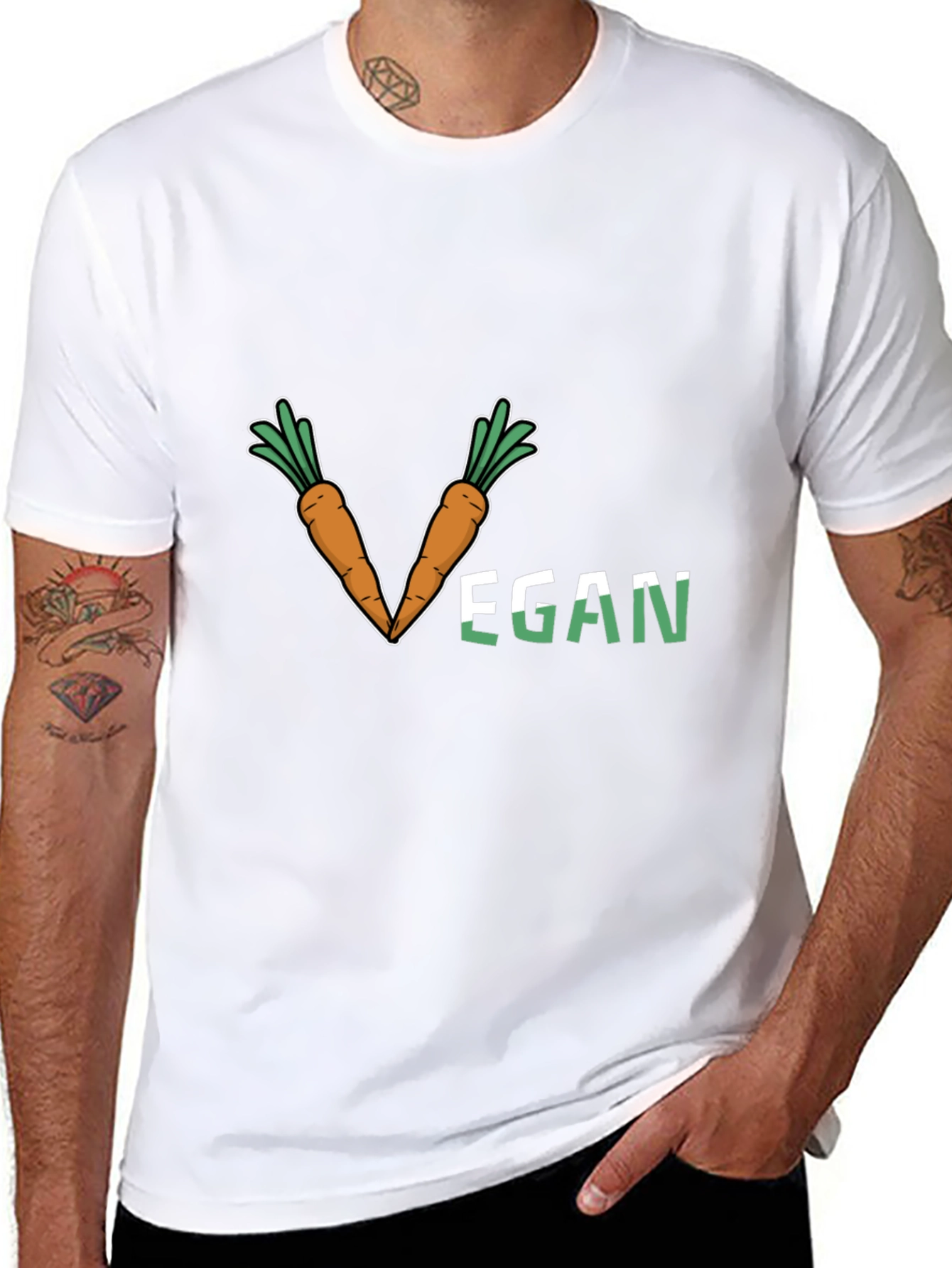 Vegan Carrot V-Neck T-Shirt