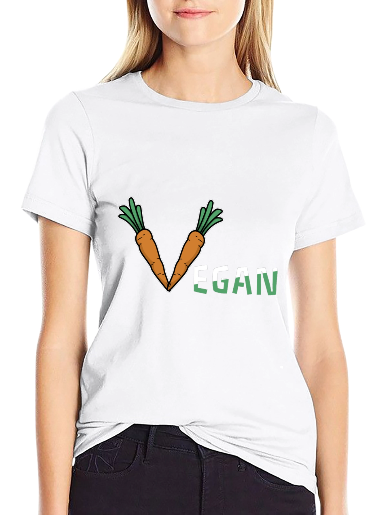 Vegan Carrot V-Neck T-Shirt