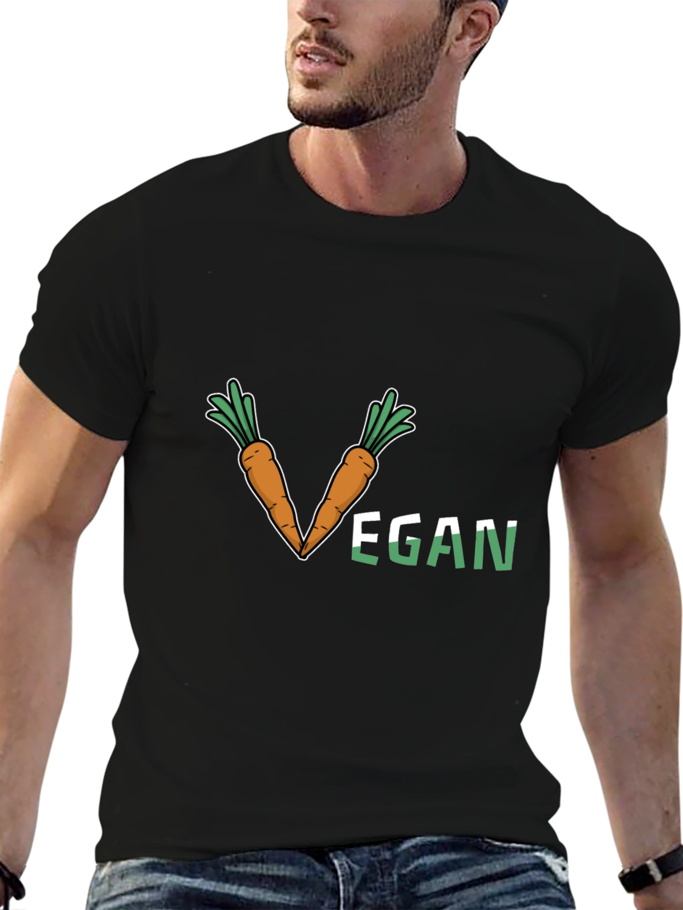 Vegan Carrot V-Neck T-Shirt