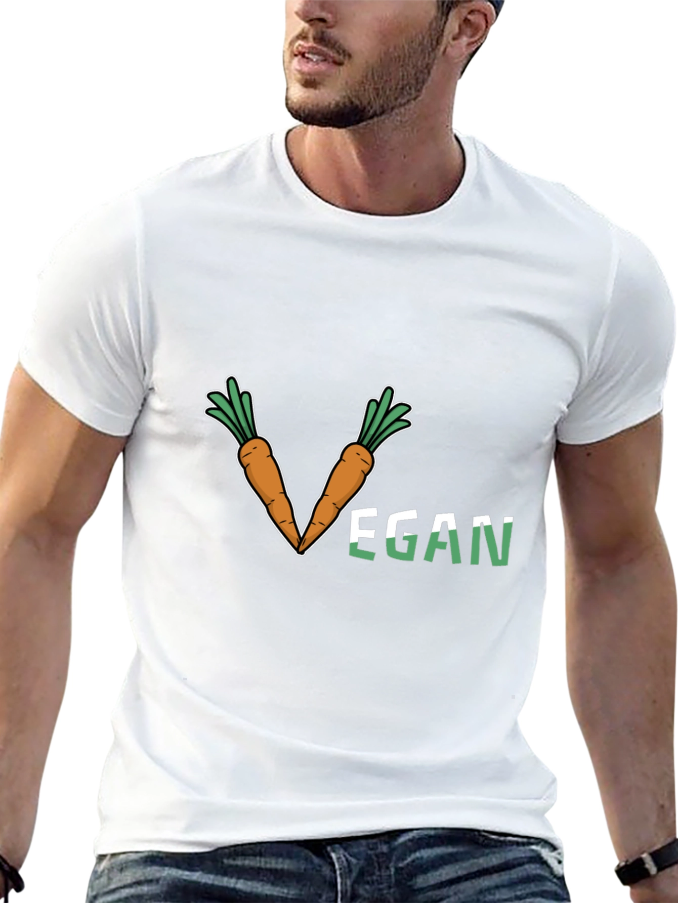 Vegan Carrot V-Neck T-Shirt