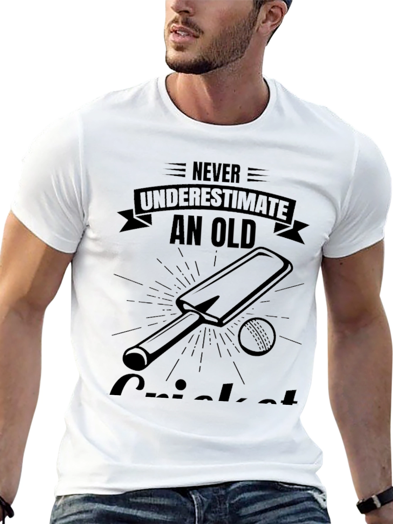Old Cricket Player T-Shirt - Never Underestimate