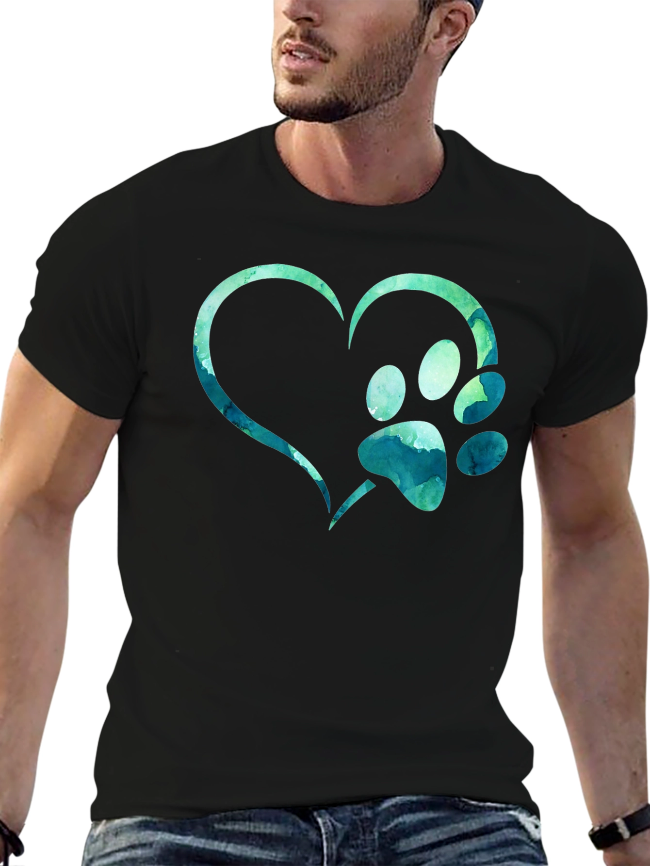 Heart Paw Print T-Shirt - Pet Lover Tee