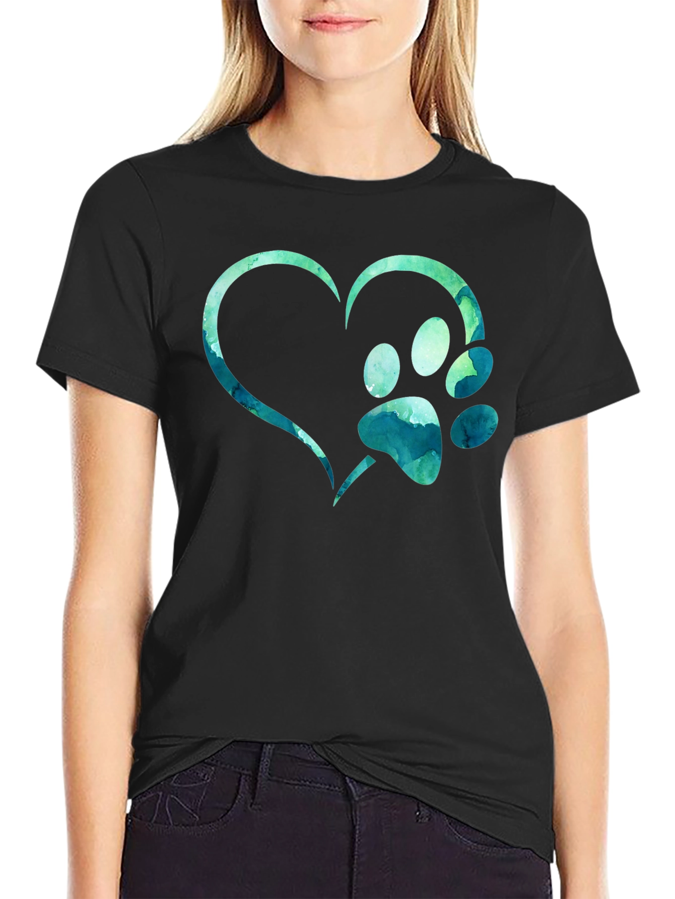Heart Paw Print T-Shirt - Pet Lover Tee