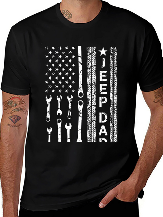 Jeep Dad American Flag T-Shirt