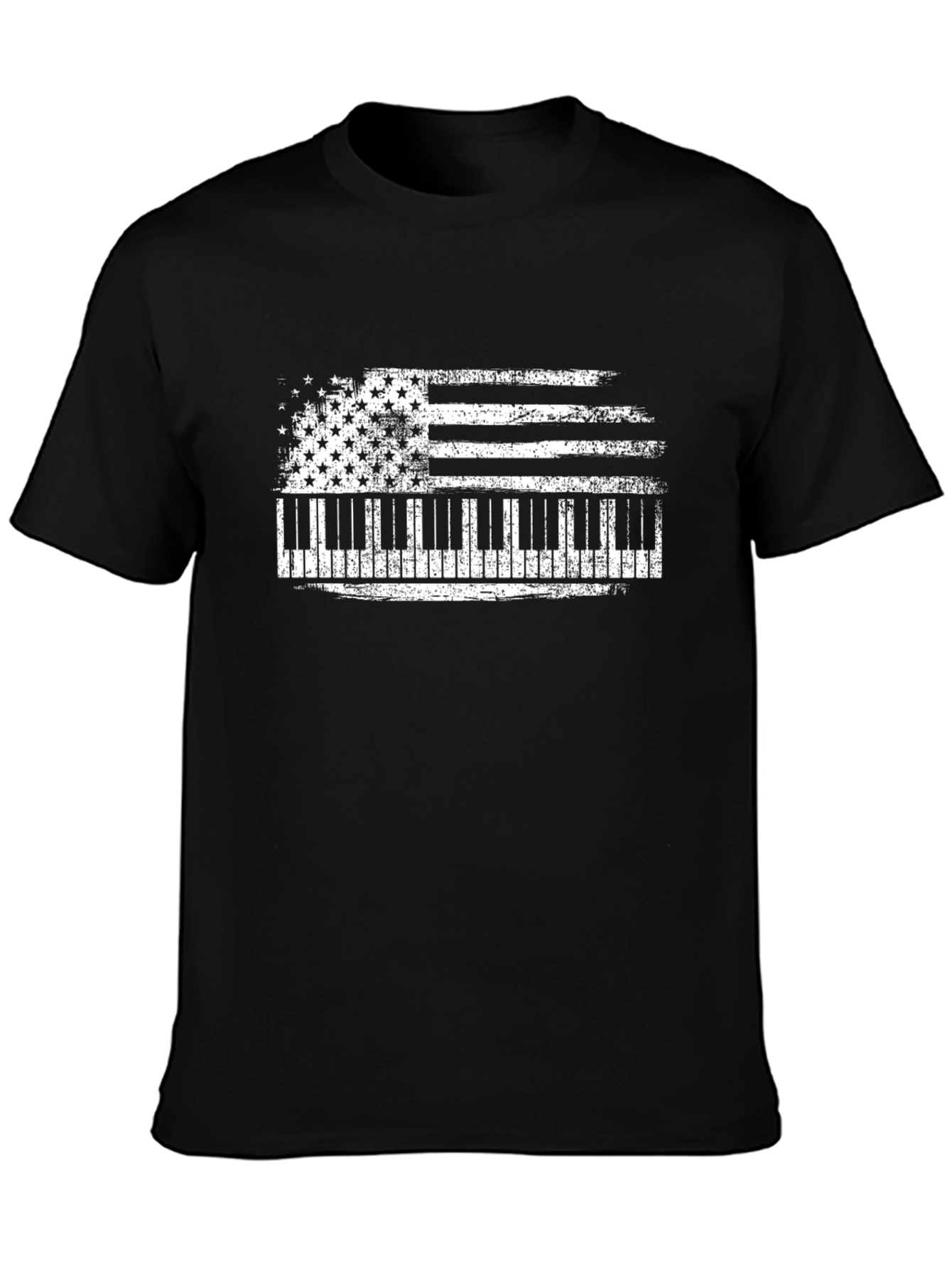 Piano Flag Graphic Tee - Black