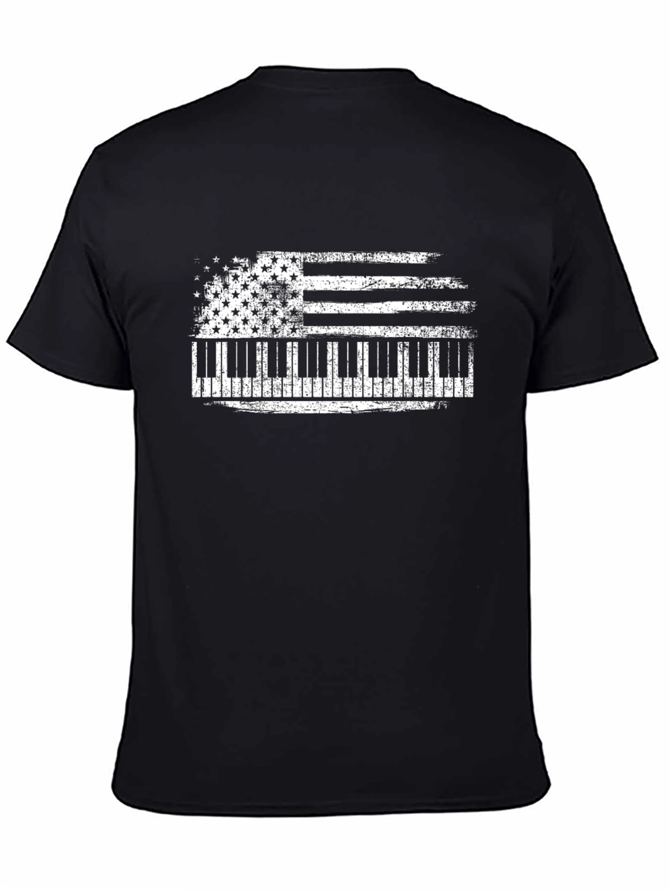 Piano Flag Graphic Tee - Black