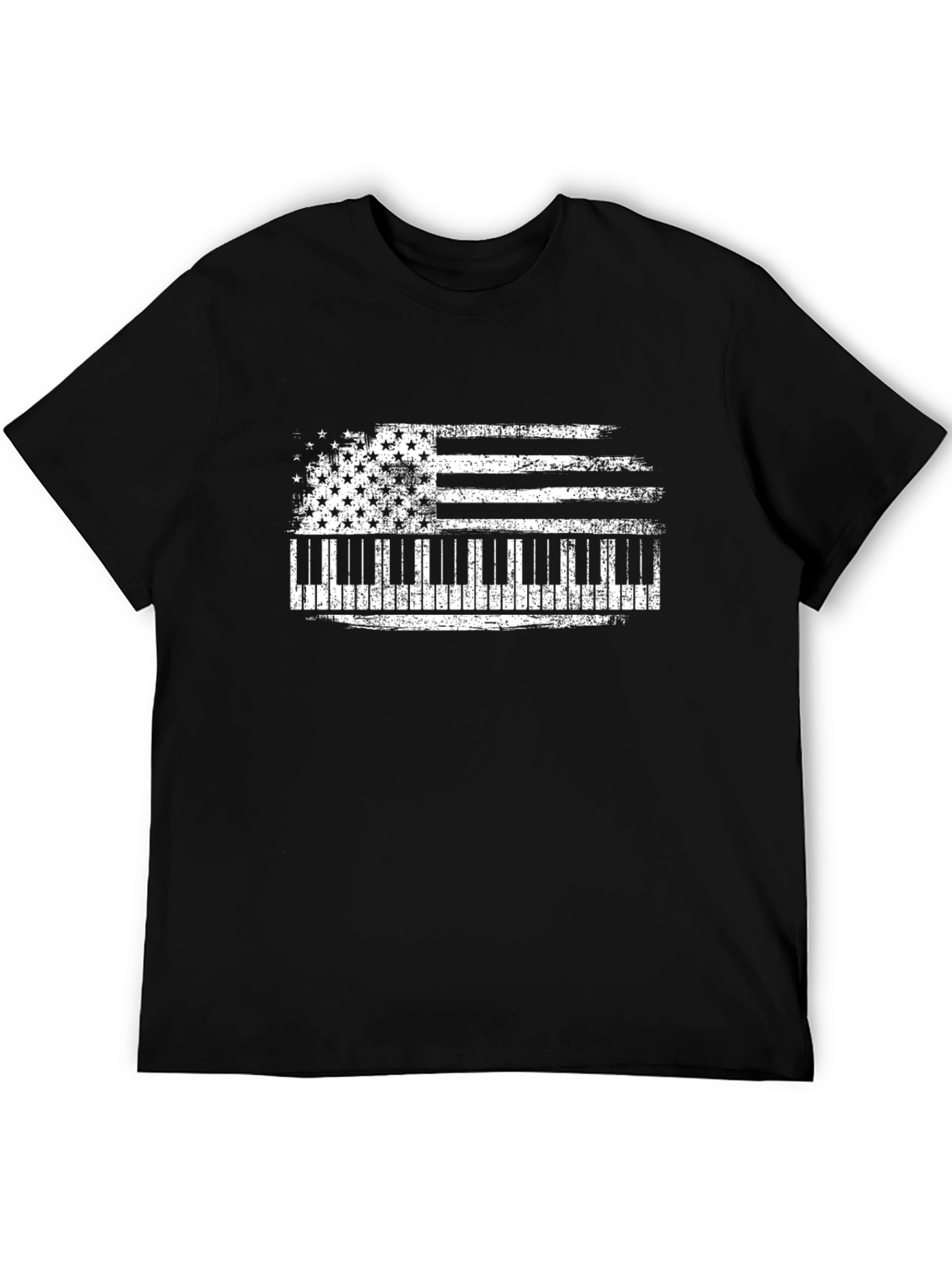 Piano Flag Graphic Tee - Black