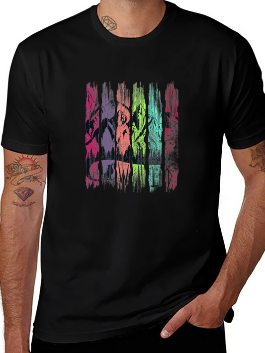 Colorful Mountain Reflection Graphic T-Shirt