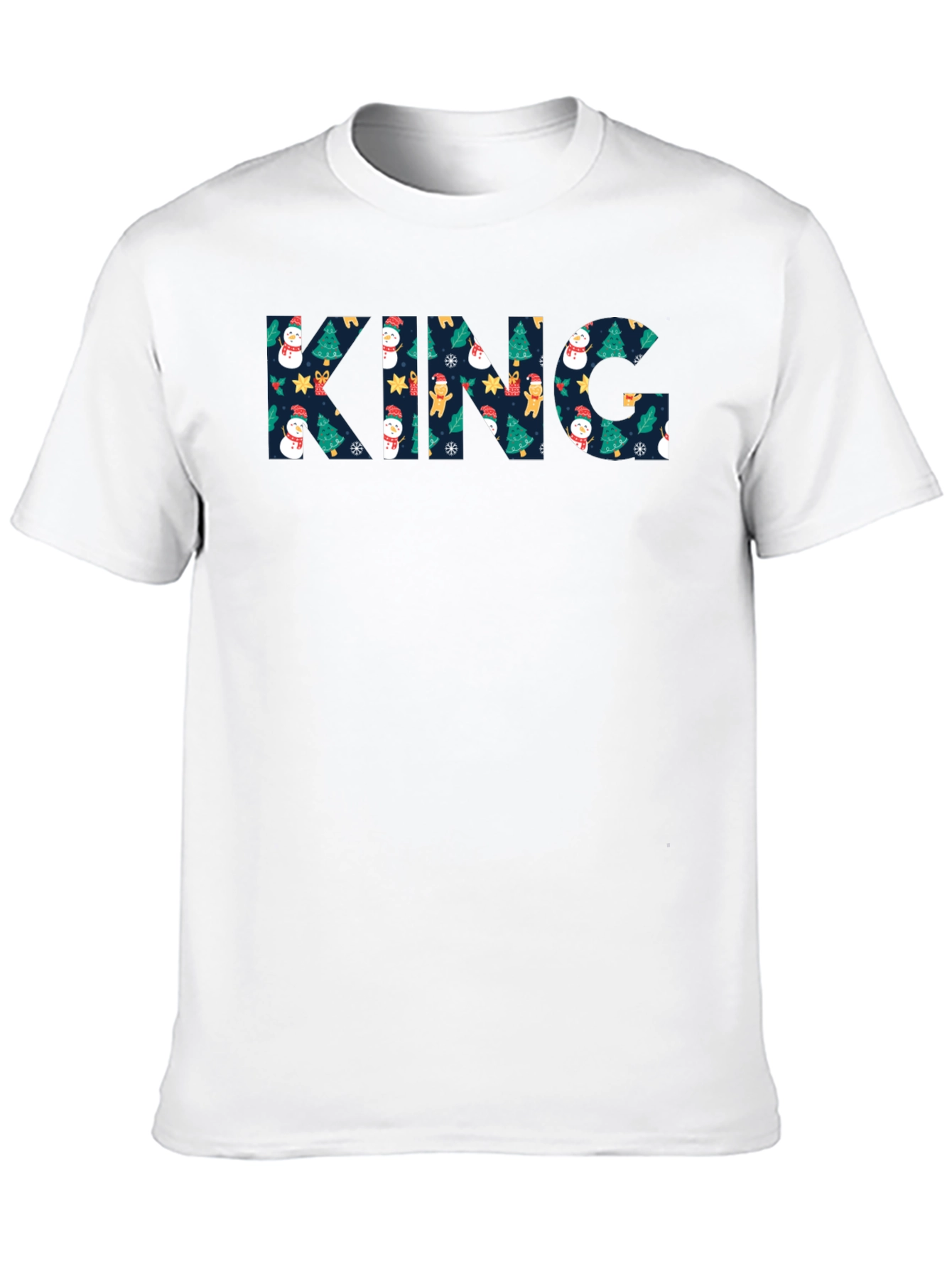 King Christmas Pattern Crew Neck T-Shirt