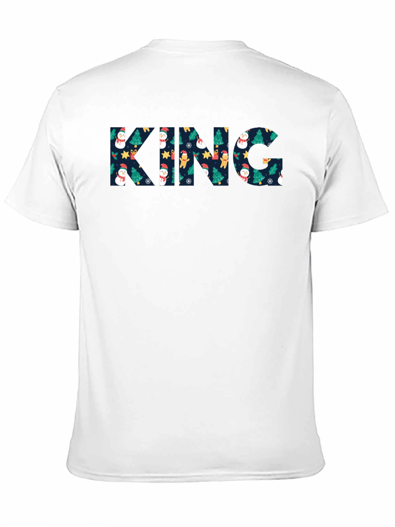 King Christmas Pattern Crew Neck T-Shirt