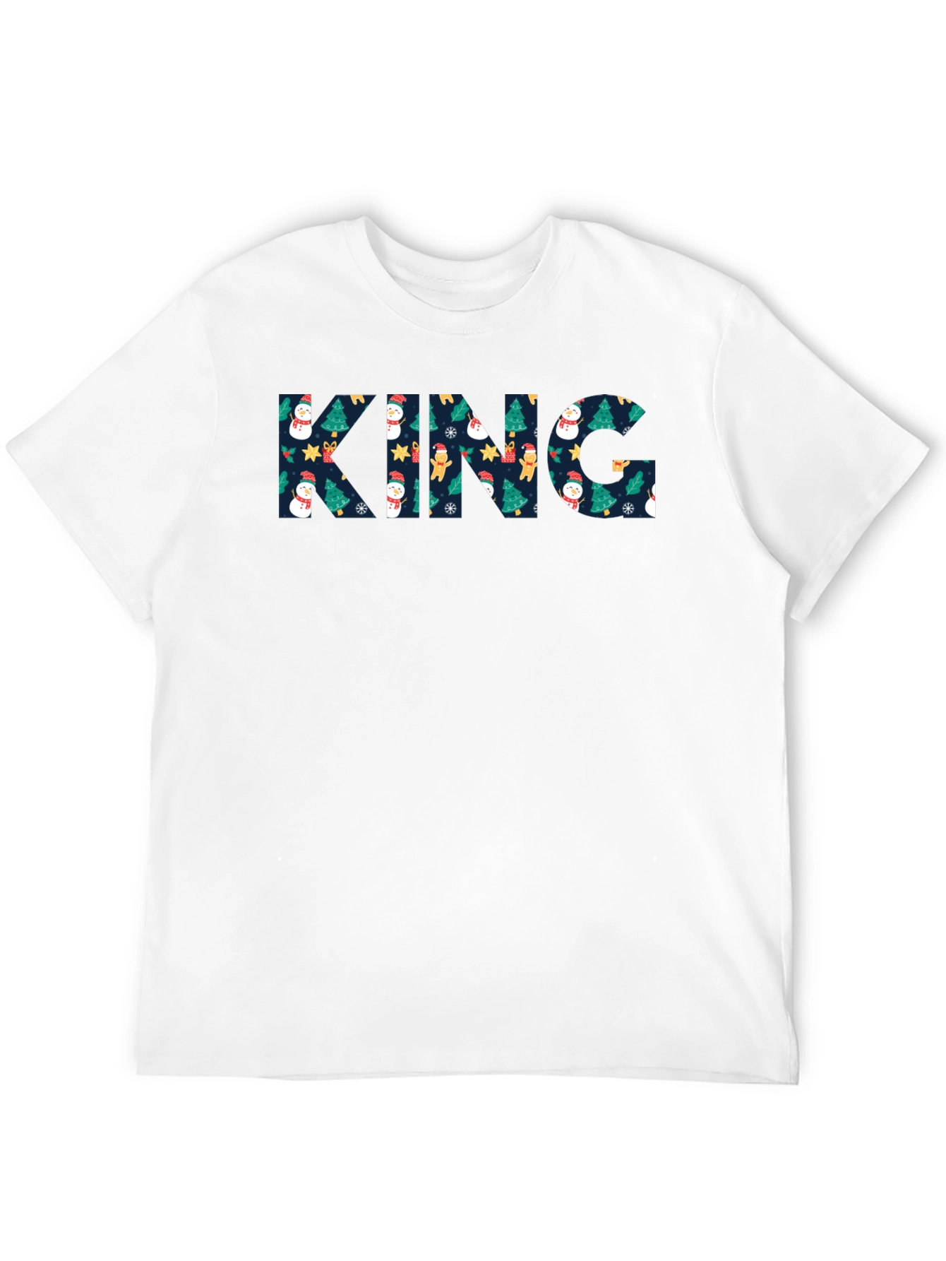 King Christmas Pattern Crew Neck T-Shirt