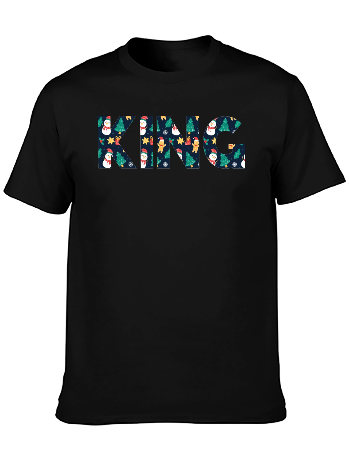 King Christmas Pattern Crew Neck T-Shirt