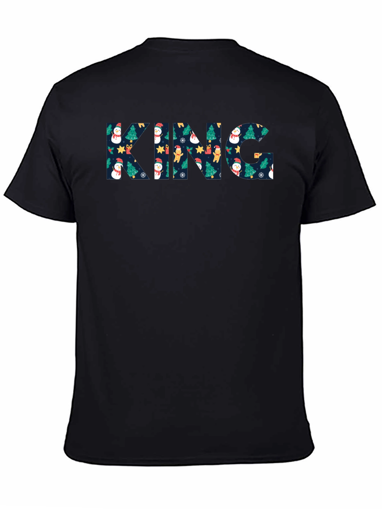 King Christmas Pattern Crew Neck T-Shirt