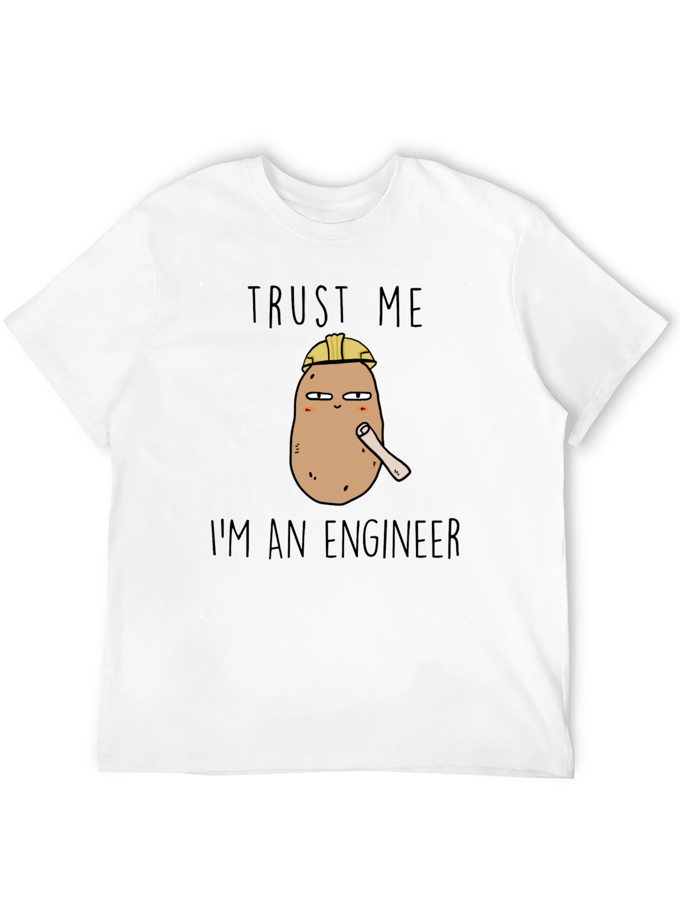 Trust Me Im An Engineer Potato Black Tee