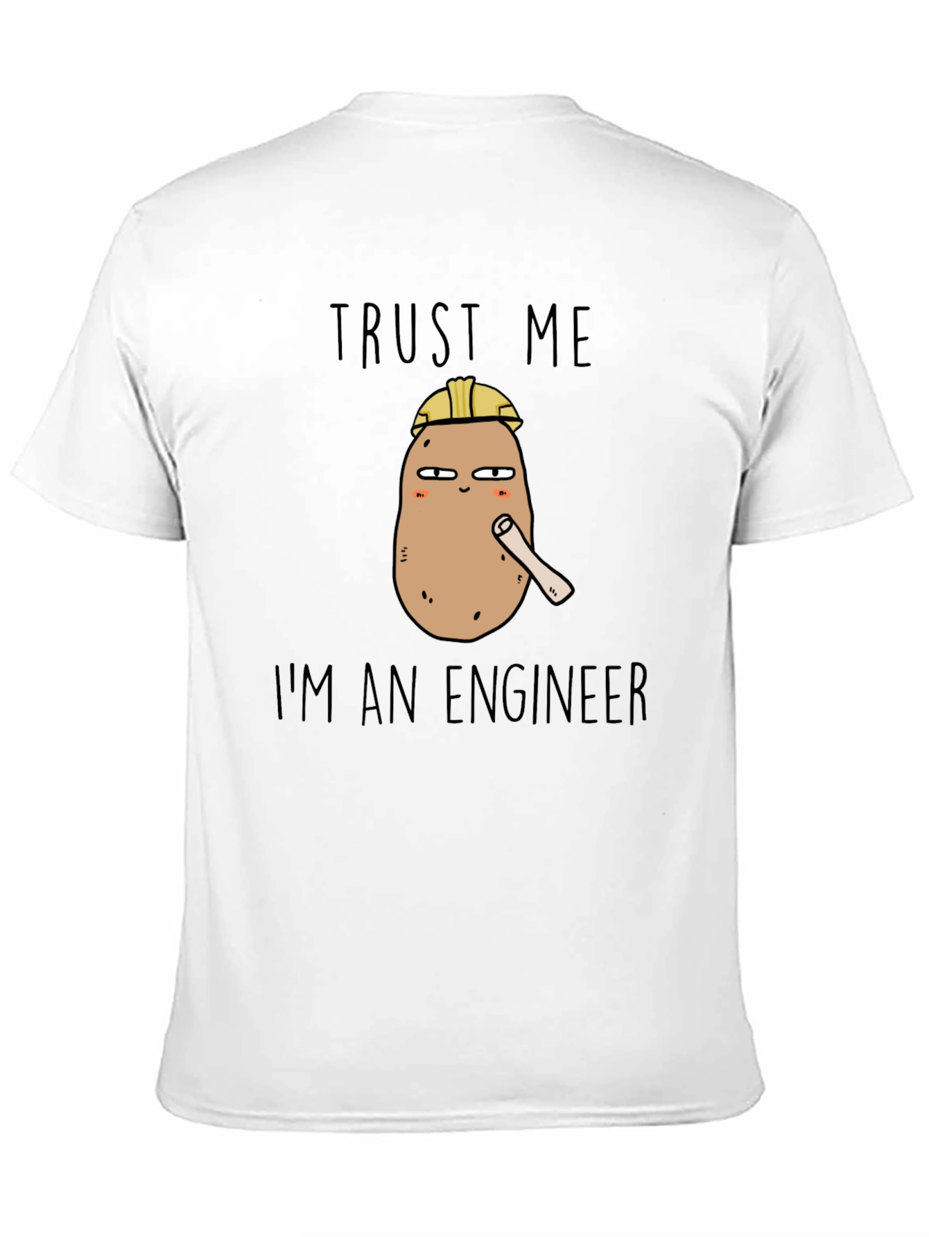 Trust Me Im An Engineer Potato Black Tee