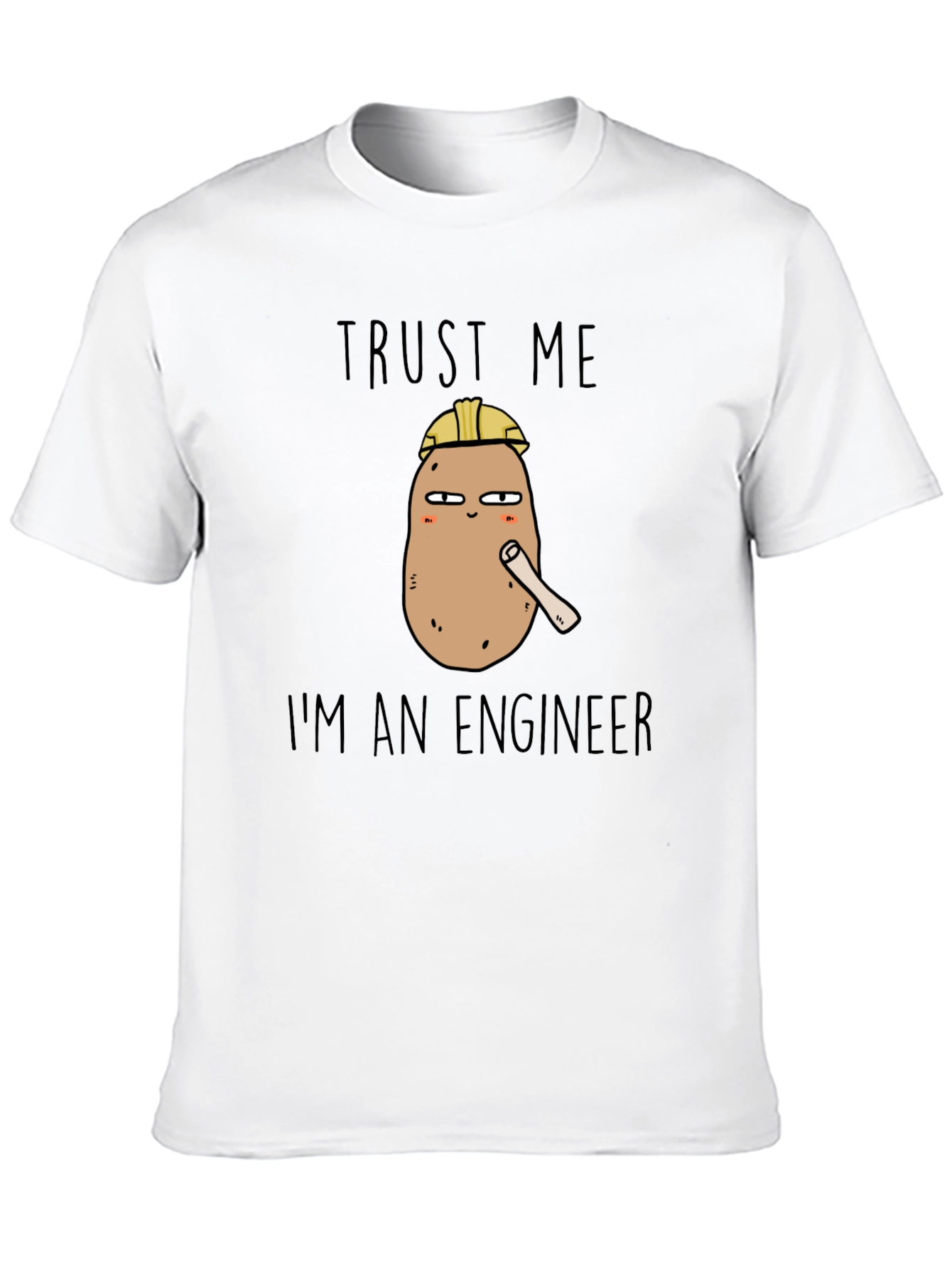 Trust Me Im An Engineer Potato Black Tee