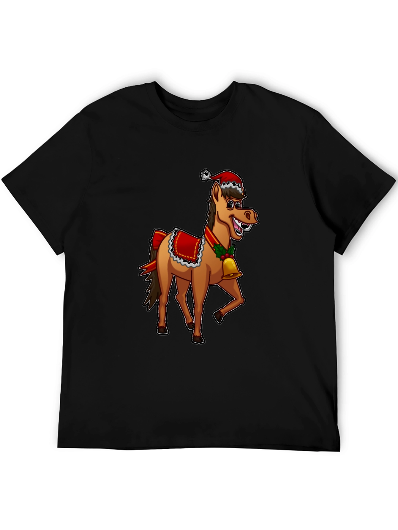 Festive Horse Graphic Tee - Holiday Cheer
